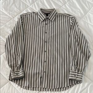 Express Men's Shirt with Black and White Stripes